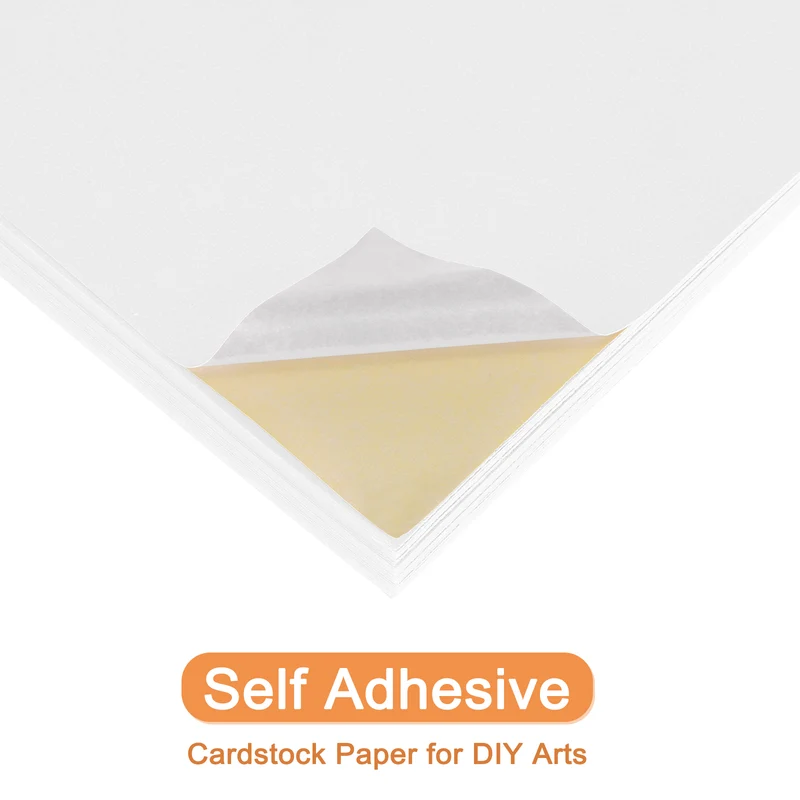 25 Sheets 8"x12" Colored Sticker Paper Printable 250gsm, White Matte