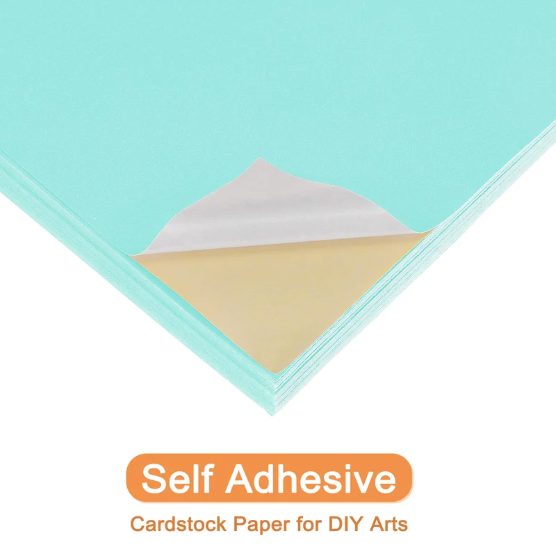 25 Sheets 8"x12" Colored Sticker Paper Printable 250gsm, Light Blue