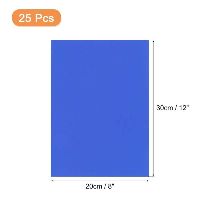 25 Sheets 8"x12" Colored Sticker Paper Printable 250gsm, Blue