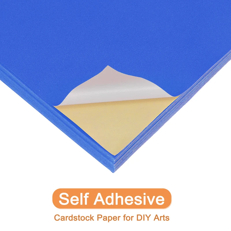 25 Sheets 8"x12" Colored Sticker Paper Printable 250gsm, Blue