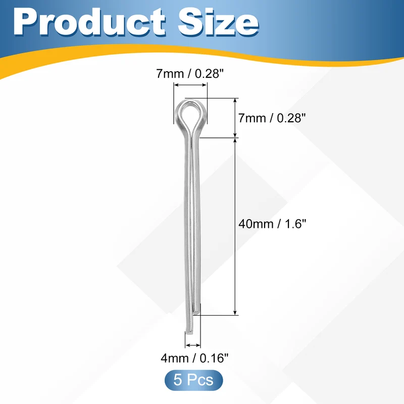 5Pcs Split Cotter Pin, 0.16 x 1.6" 316 Stainless Steel Clip Fastener
