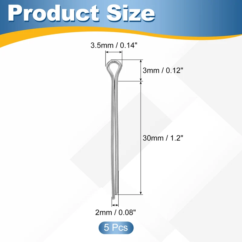 5Pcs Split Cotter Pin, 0.08 x 1.2" 316 Stainless Steel Clip Fastener
