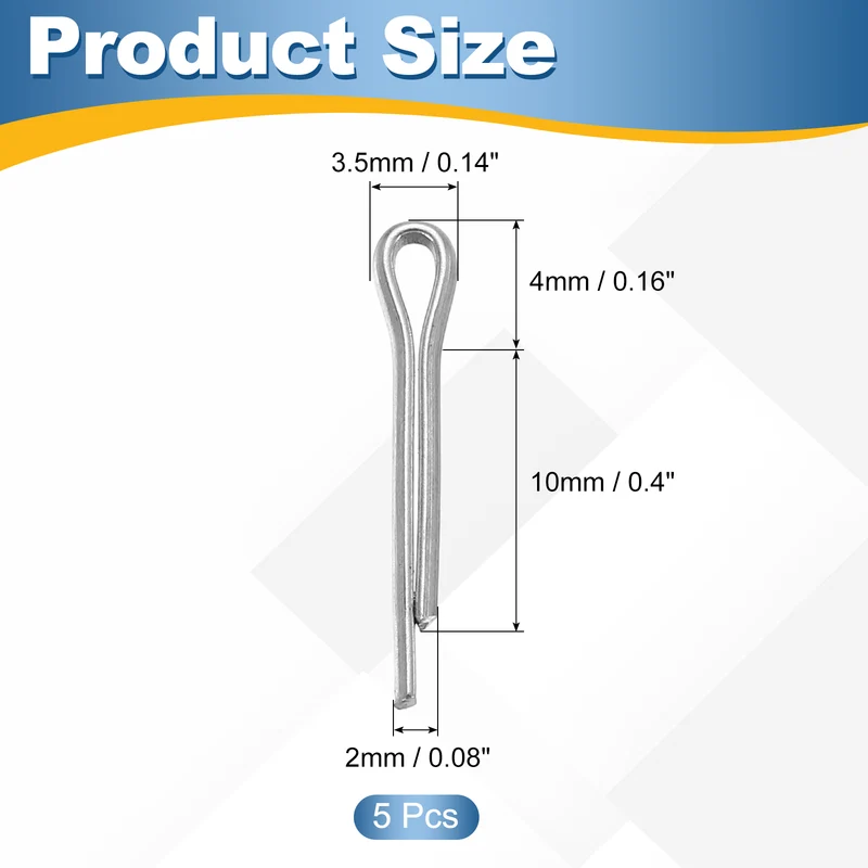 5Pcs Split Cotter Pin, 0.08 x 0.4" 316 Stainless Steel Clip Fastener