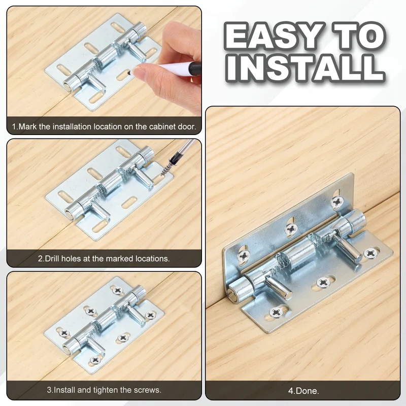 4Pcs 3" Quick Release Hinges, Detachable Hinges Spring Release Door Hardware