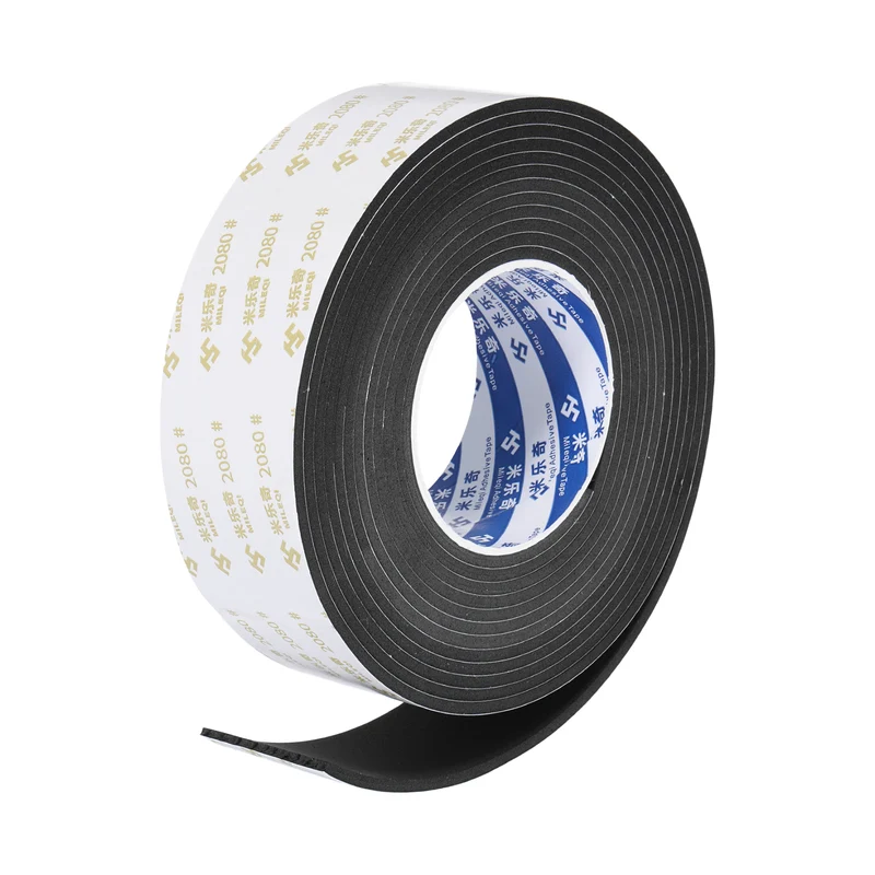 2" W x 1/8" t x 16.4ft l EVA Weather Stripping Foam Tape, Black