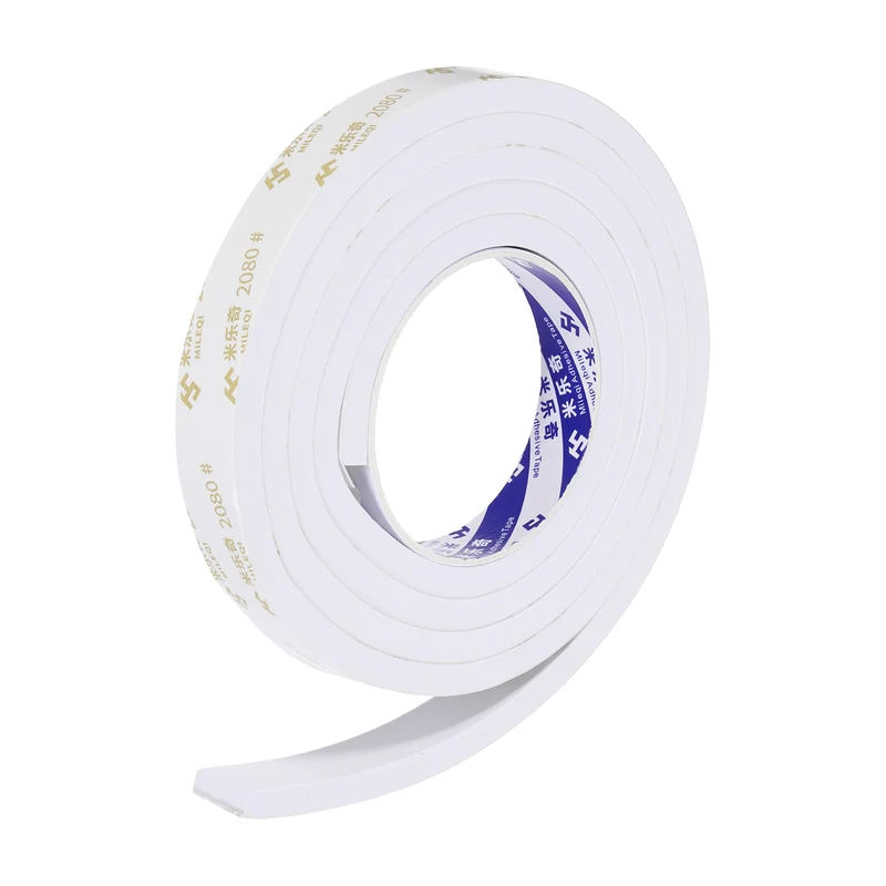 13/16" W x 5/16" t x 6.6 ft l Weather Stripping Foam Tape White
