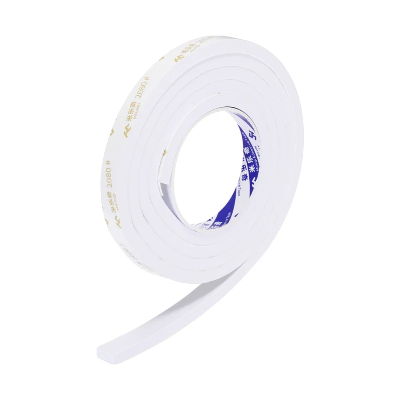 9/16" W x 5/16" t x 6.6 ft l Weather Stripping Foam Tape White