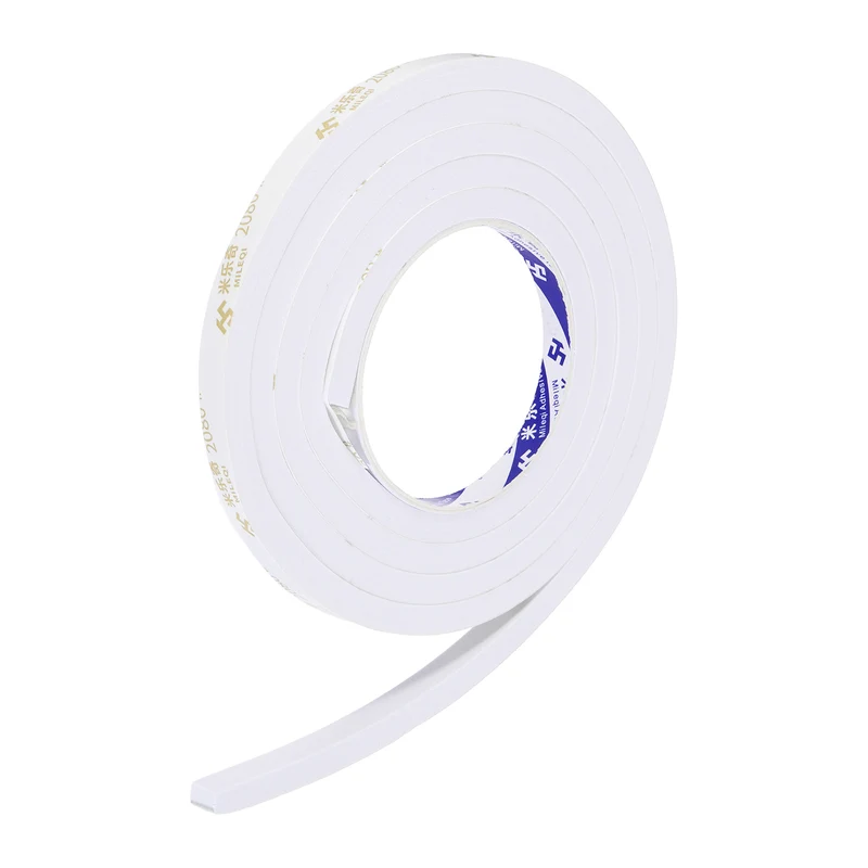 3/8" W x 5/16" t x 6.6 ft l Weather Stripping Foam Tape White