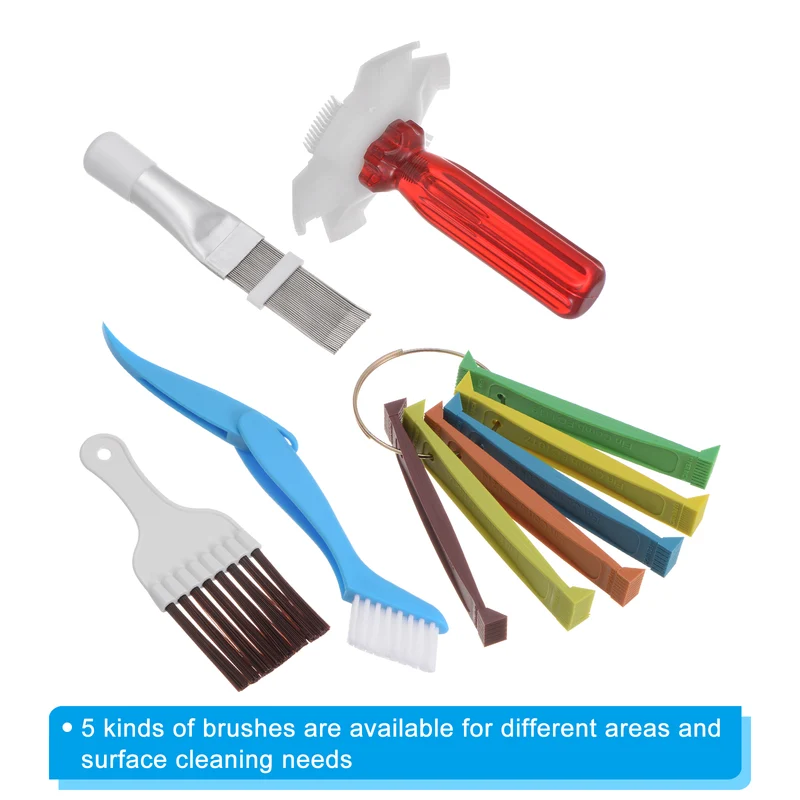 Air Conditioner Fin Comb, 5Pcs Fin Cleaning Brush Stainless Steel Fin Comb Brush AC Coil Cleaner Straightener Condenser Radiator for Unit Refrigerator