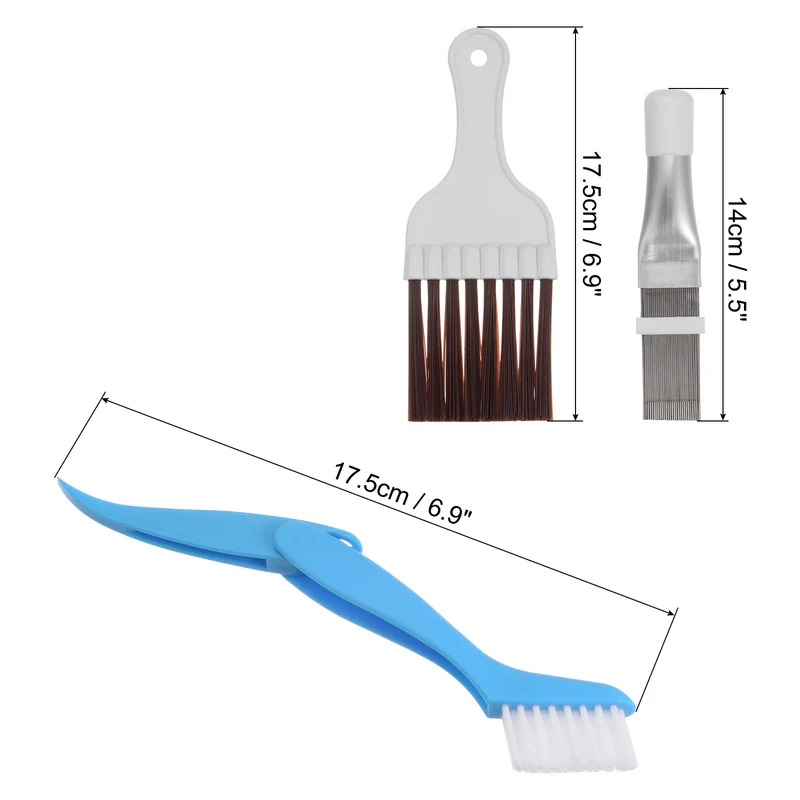 Air Conditioner Fin Comb, 3Pcs Fin Cleaning Brush Stainless Steel Fin Comb Brush AC Coil Cleaner Straightener Condenser Radiator for Unit Refrigerator