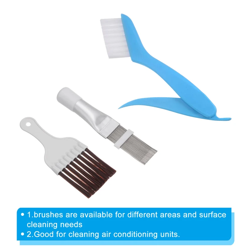 Air Conditioner Fin Comb, 3Pcs Fin Cleaning Brush Stainless Steel Fin Comb Brush AC Coil Cleaner Straightener Condenser Radiator for Unit Refrigerator
