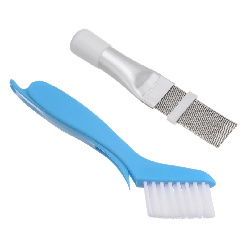 Air Conditioner Fin Comb, 2Pcs Stainless Steel Fin Comb Brush Fin Cleaning AC Coil Cleaner Straightener Condenser Radiator for Refrigerator