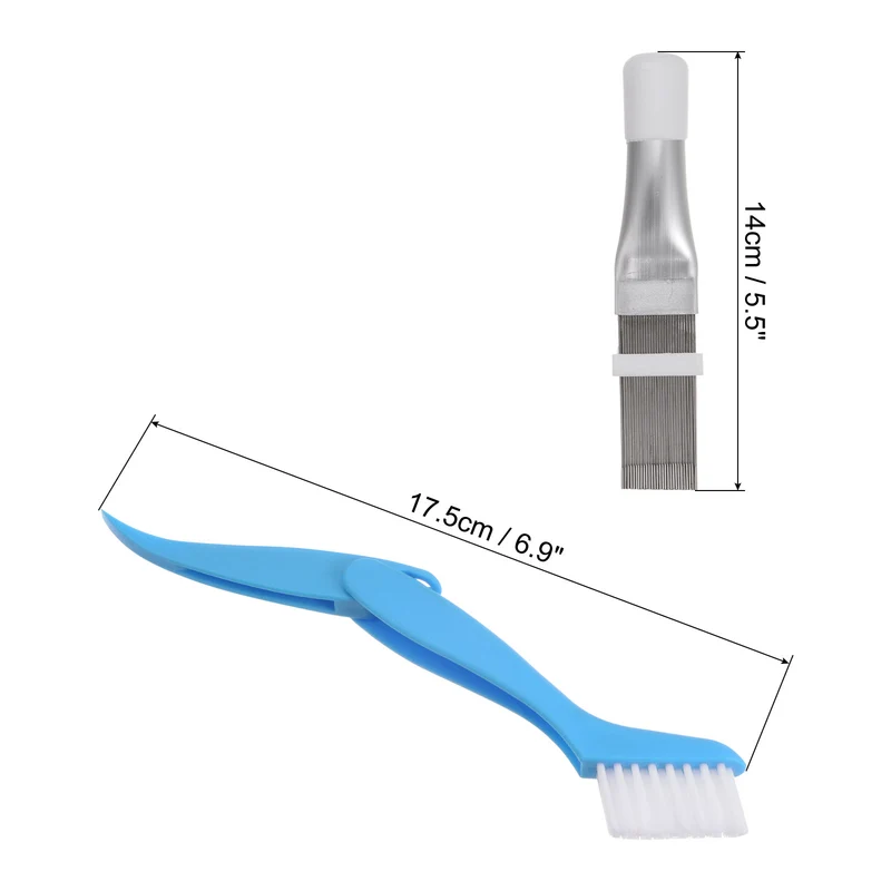 Air Conditioner Fin Comb, 2Pcs Stainless Steel Fin Comb Brush Fin Cleaning AC Coil Cleaner Straightener Condenser Radiator for Refrigerator