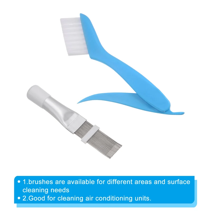 Air Conditioner Fin Comb, 2Pcs Stainless Steel Fin Comb Brush Fin Cleaning AC Coil Cleaner Straightener Condenser Radiator for Refrigerator