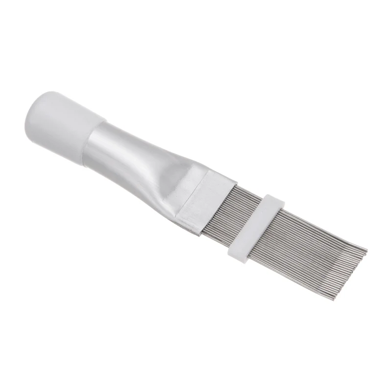 Air Conditioner Fin Comb, Stainless Steel Fin Comb Brush AC Coil Cleaner Fin Straightener Condenser Coil Radiator for Refrigerator Evaporator, White