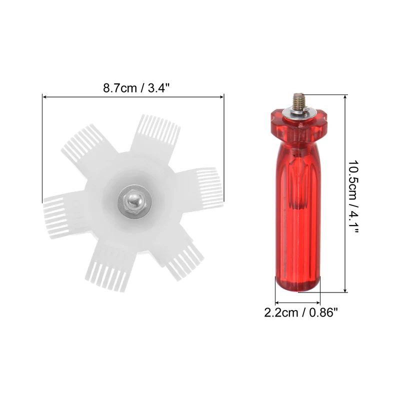Air Conditioner Fin Comb, AC Coil Cleaner Fin Straightener Brush Condenser Coil Radiator Repair Tool for Automotive Unit Refrigerator Evaporator, Red