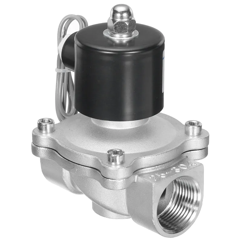 Stainless Steel Electric Solenoid Valve 1" NPT 24V DC Closed Water Gas Diesel