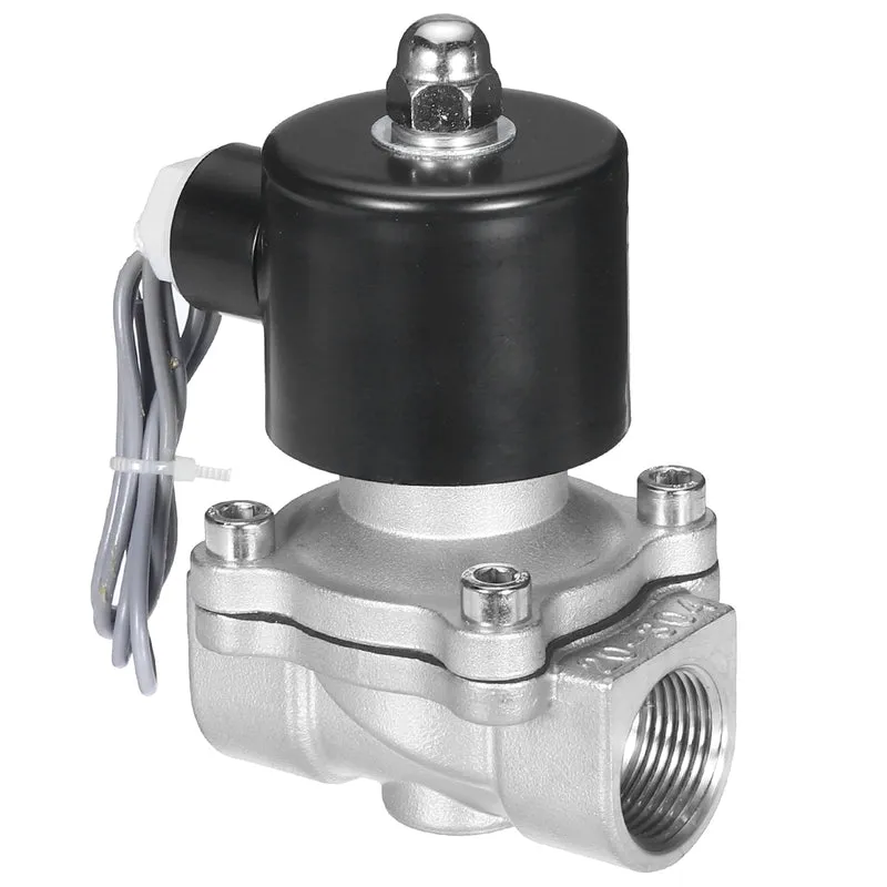 Stainless Steel Electric Solenoid Valve 3/4" NPT 24V DC Closed Water Gas Diesel