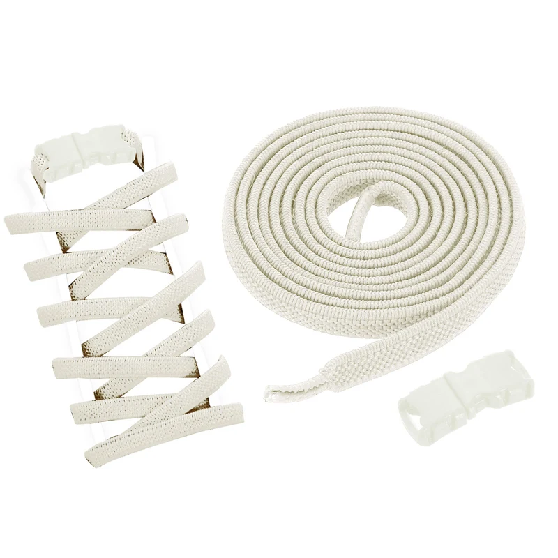 8 Pack Elastic Tieless Shoe Laces for Adults Sneakers, Beige
