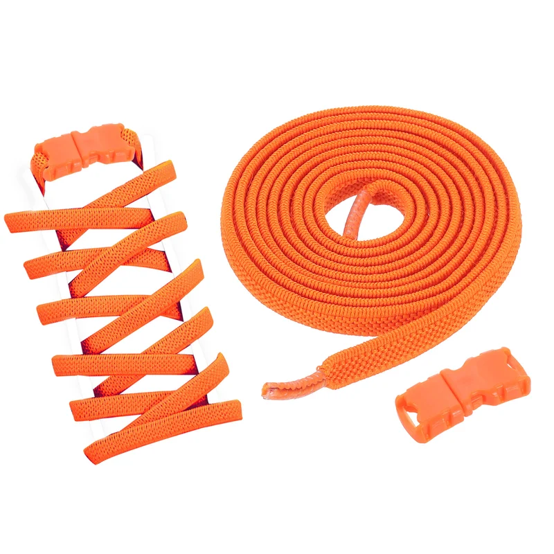 8 Pack Elastic Tieless Shoe Laces for Adults Sneakers, Orange