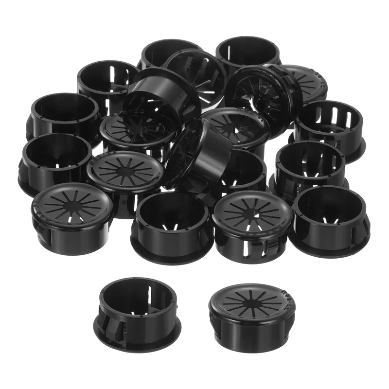 Snap Bushing Grommet 0.87"(22mm) Mount Dia, 20Pcs Nylon Bushing Grommet, Black