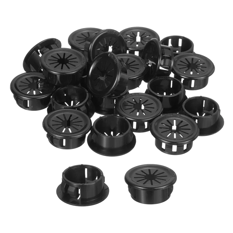 Snap Bushing Grommet 0.75"(19mm) Mount Dia, 30Pcs Nylon Bushing Grommet, Black