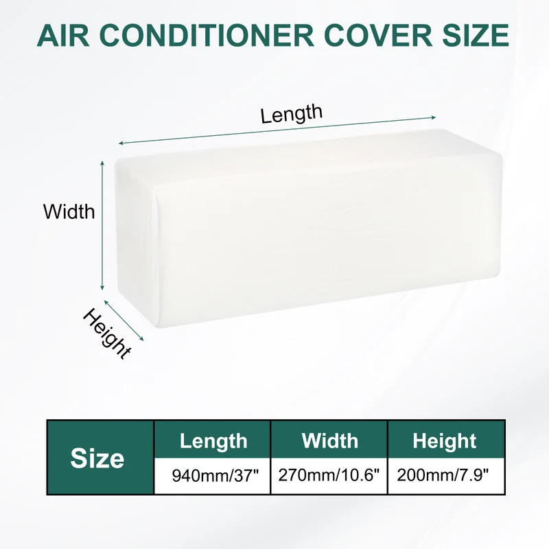 37" Air Conditioner Cover, Indoor AC Cover Leather Dustproof Dust Covers for Wall-Mounted Split Air Conditioners, Beige