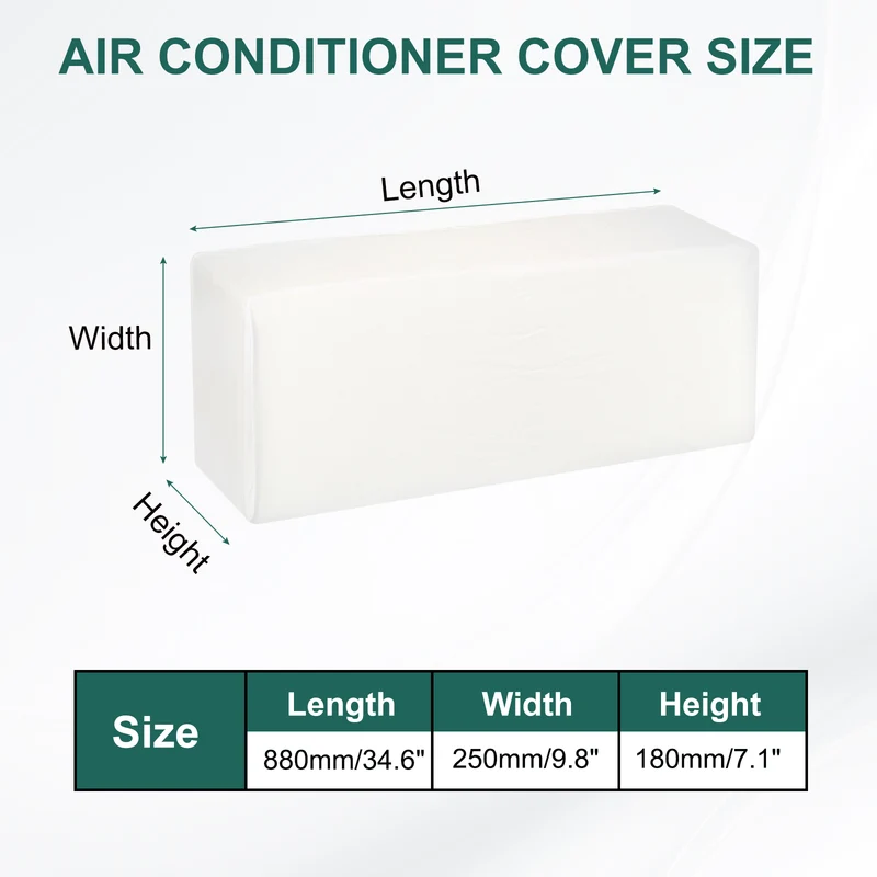 34.6" Air Conditioner Cover, Indoor AC Cover Leather Dustproof Dust Covers for Wall-Mounted Split Air Conditioners, Beige