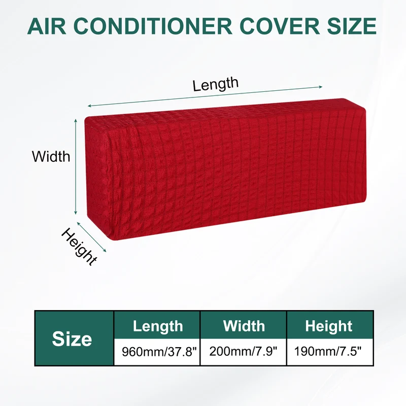 37.8" Air Conditioner Cover, Indoor AC Cover Knitted Dust Covers, Red
