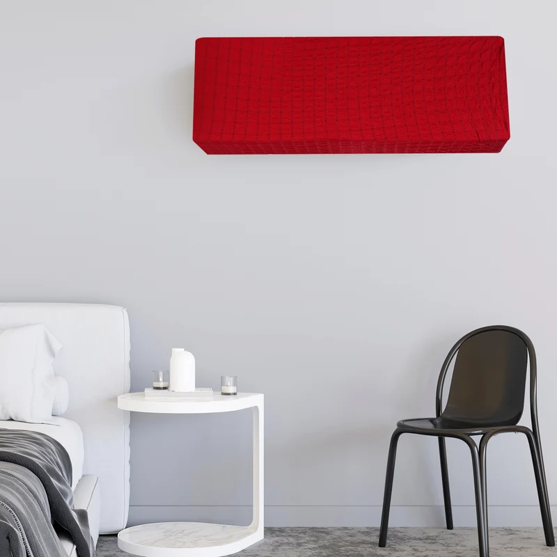 37.8" Air Conditioner Cover, Indoor AC Cover Knitted Dust Covers, Red