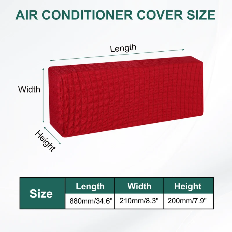 34.6" Air Conditioner Cover, Indoor AC Cover Knitted Dust Covers, Red