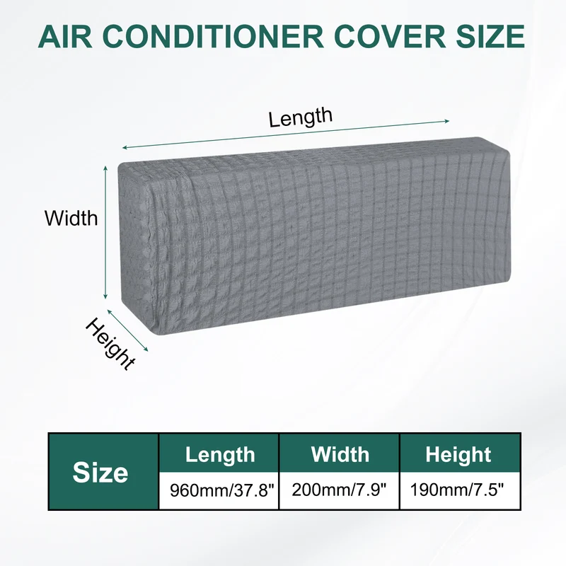 37.8" Air Conditioner Cover, Indoor AC Cover Knitted Dust Covers, Grey