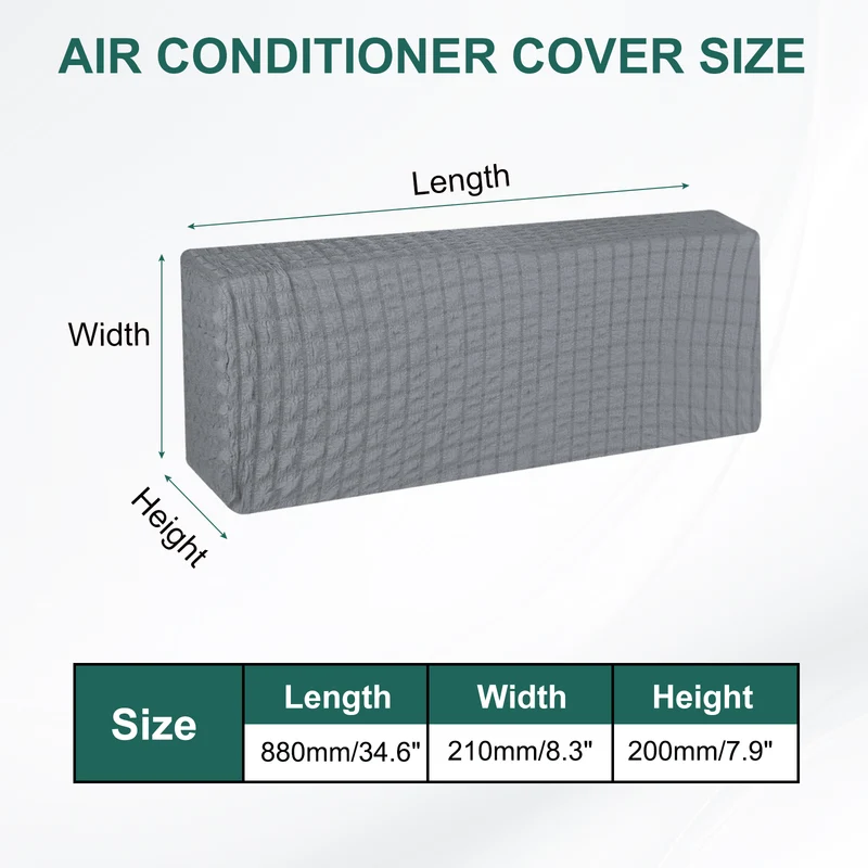 34.6" Air Conditioner Cover, Indoor AC Cover Knitted Dust Covers, Grey