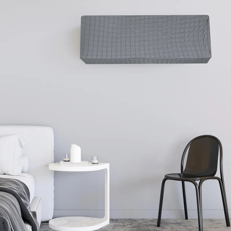 34.6" Air Conditioner Cover, Indoor AC Cover Knitted Dust Covers, Grey
