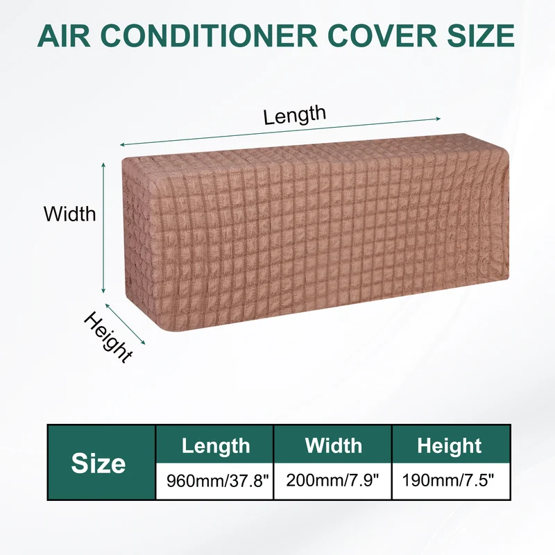 37.8" Air Conditioner Cover, Indoor AC Cover Knitted Dust Covers, Brown