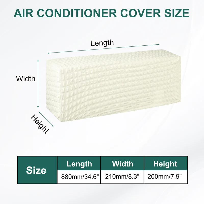 34.6" Air Conditioner Cover, Indoor AC Cover Knitted Dust Covers, White