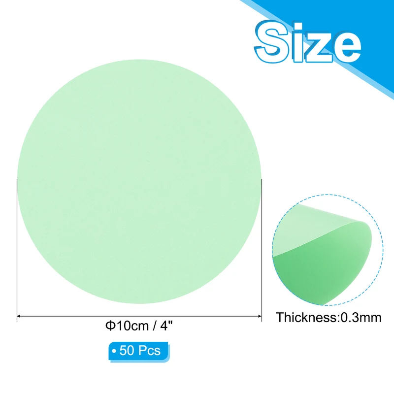 4inch Circle Card Stock, 50Pcs Cutouts Paper Thick Cardstock Coaster Light Green