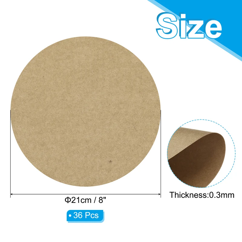 8inch Circle Card Stock, 36Pcs Round Shape Cutouts Paper, Kraft Color