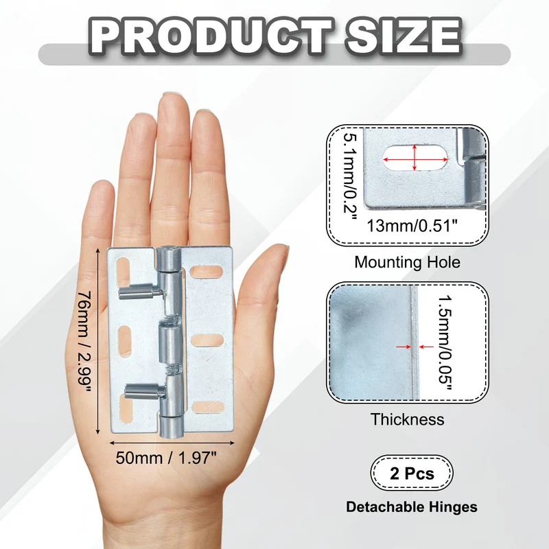 2Pcs 3" Quick Release Hinges, Detachable Hinges Spring Release Door Hardware