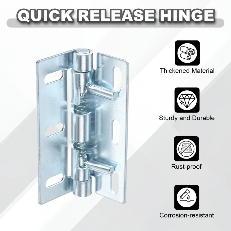 2Pcs 3" Quick Release Hinges, Detachable Hinges Spring Release Door Hardware