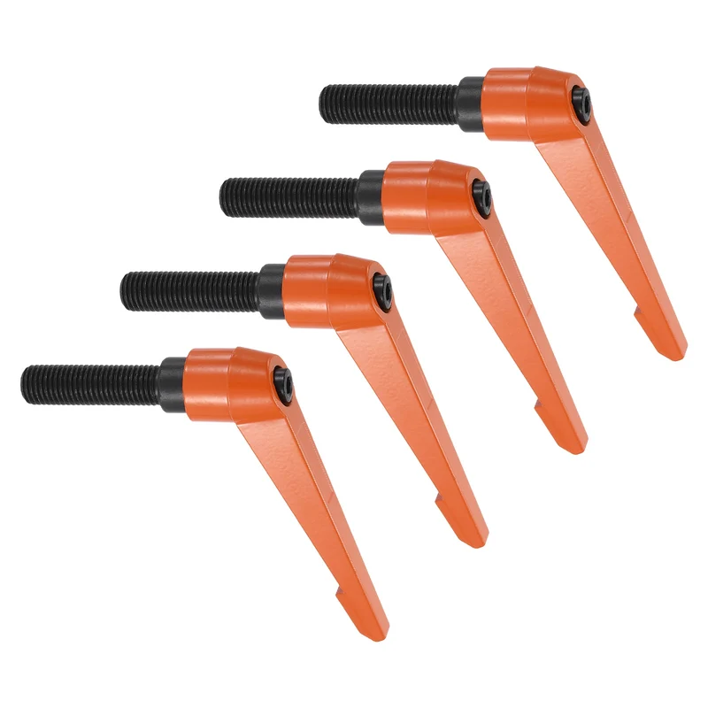 Clamping Lever Handles for Lathe, M16x63mm Male Thread Orange 4Pcs