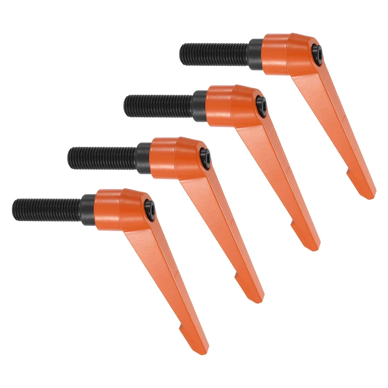 Clamping Lever Handles for Lathe, M16x50mm Male Thread Orange 4Pcs