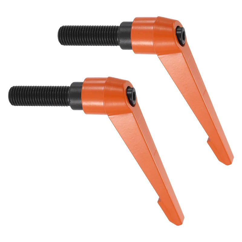 Clamping Lever Handles for Lathe, M16x50mm Male Thread Orange 2Pcs