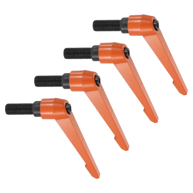 Clamping Lever Handles for Lathe, M16x40mm Male Thread Orange 4Pcs