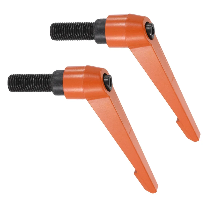 Clamping Lever Handles for Lathe, M16x40mm Male Thread Orange 2Pcs