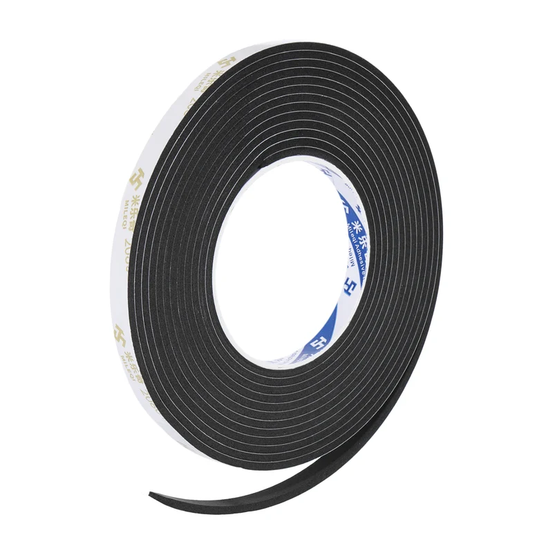 3/8" W x 1/8" t x 16.4ft l EVA Weather Stripping Foam Tape, Black