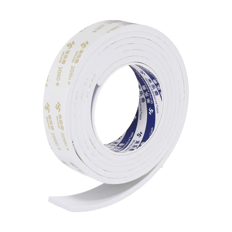 1-3/16" W x 3/16" t x 6.6 ft l Weather Stripping Foam Tape White