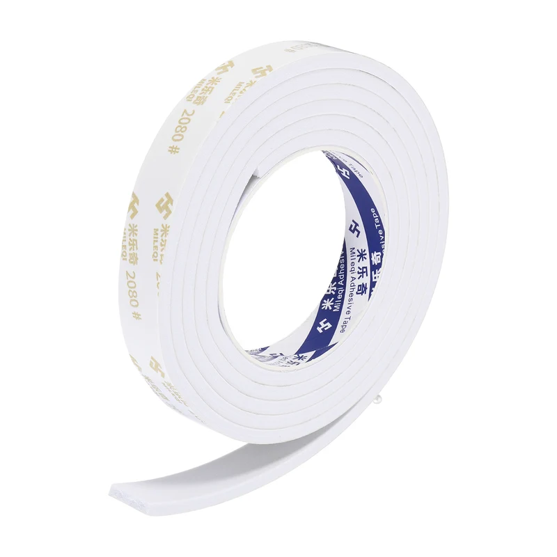 13/16" W x 3/16" t x 6.6 ft l Weather Stripping Foam Tape White