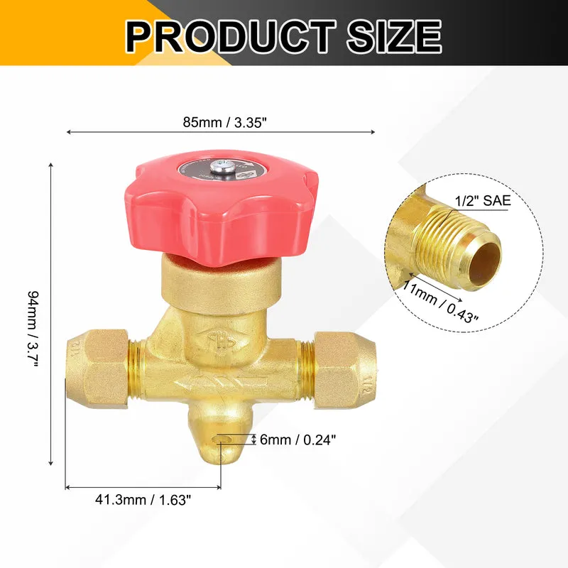 1/2 Inch Flare x 1/2 Inch Flare SAE Gas Valve Forged Brass One-way Hand Valve
