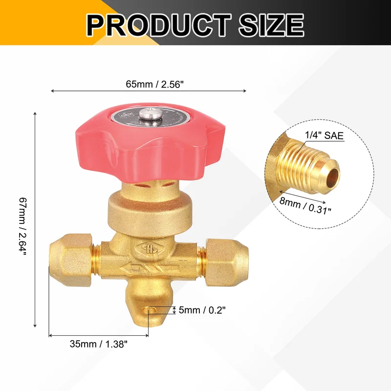 1/4 Inch Flare x 1/4 Inch Flare SAE Gas Valve Forged Brass One-way Hand Valve